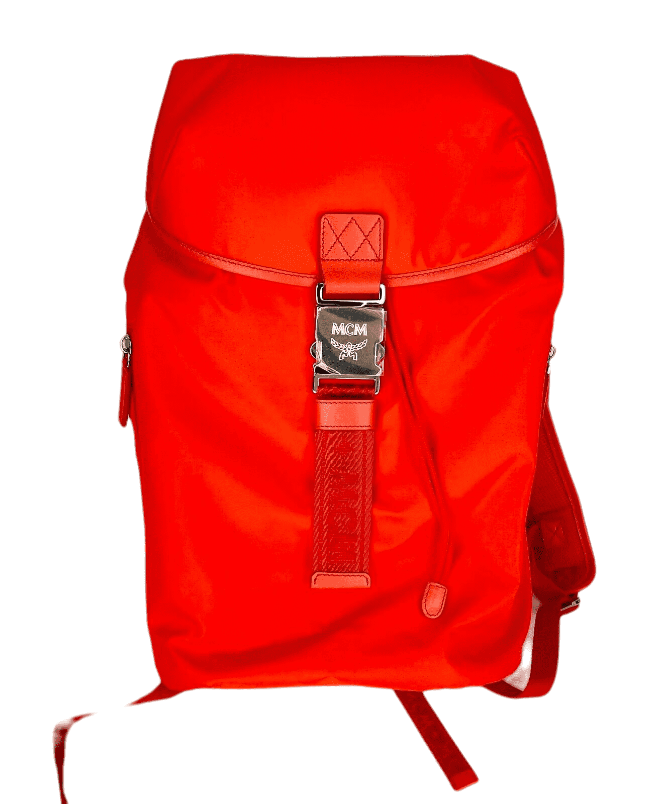 MCM Women's Orange Red Nylon Luft Hoodie Backpack /Detachable Hood MMK9SNX34OX0011