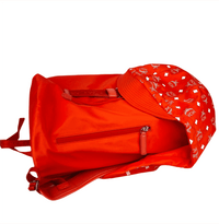 MCM Women's Orange Red Nylon Luft Hoodie Backpack /Detachable Hood MMK9SNX34OX0014
