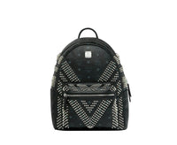 MCM Men's Black Crystal Studs Graded M Visetos Stark Backpack MMK9SVE20CO001 Black
