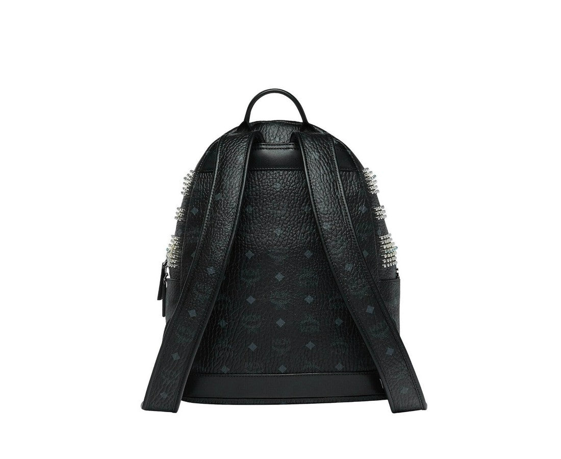 MCM Men's Black Crystal Studs Graded M Visetos Stark Backpack MMK9SVE20CO001