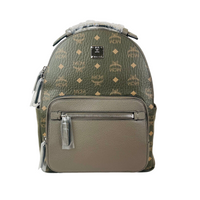 MCM Men Green Sea Turtle Visetos Coated Canvas Small Backpack MMKCAVE04JH0011