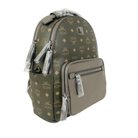 MCM Men Green Sea Turtle Visetos Coated Canvas Small Backpack MMKCAVE04JH0012