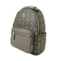 MCM Men Green Sea Turtle Visetos Coated Canvas Small Backpack MMKCAVE04JH0013