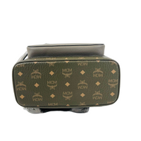 MCM Men Green Sea Turtle Visetos Coated Canvas Small Backpack MMKCAVE04JH0015