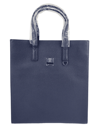 MCM Navy Leather Messenger Tote Bag with Camo Print MMTCATA03B1001