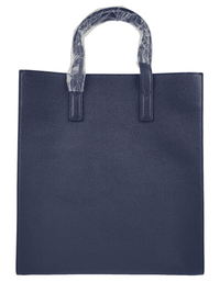 MCM Navy Leather Messenger Tote Bag with Camo Print MMTCATA03B1001 Navy Blue