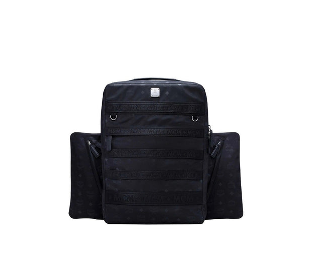 MCM Men's Black Monogram Nylon Resnick Backpack With Pouch MUK9ARA13BK001