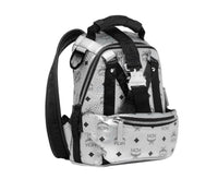 MCM Women's Berlin Silver Metallic Coated Canvas Mini Backpack MUK9SJV23SB001