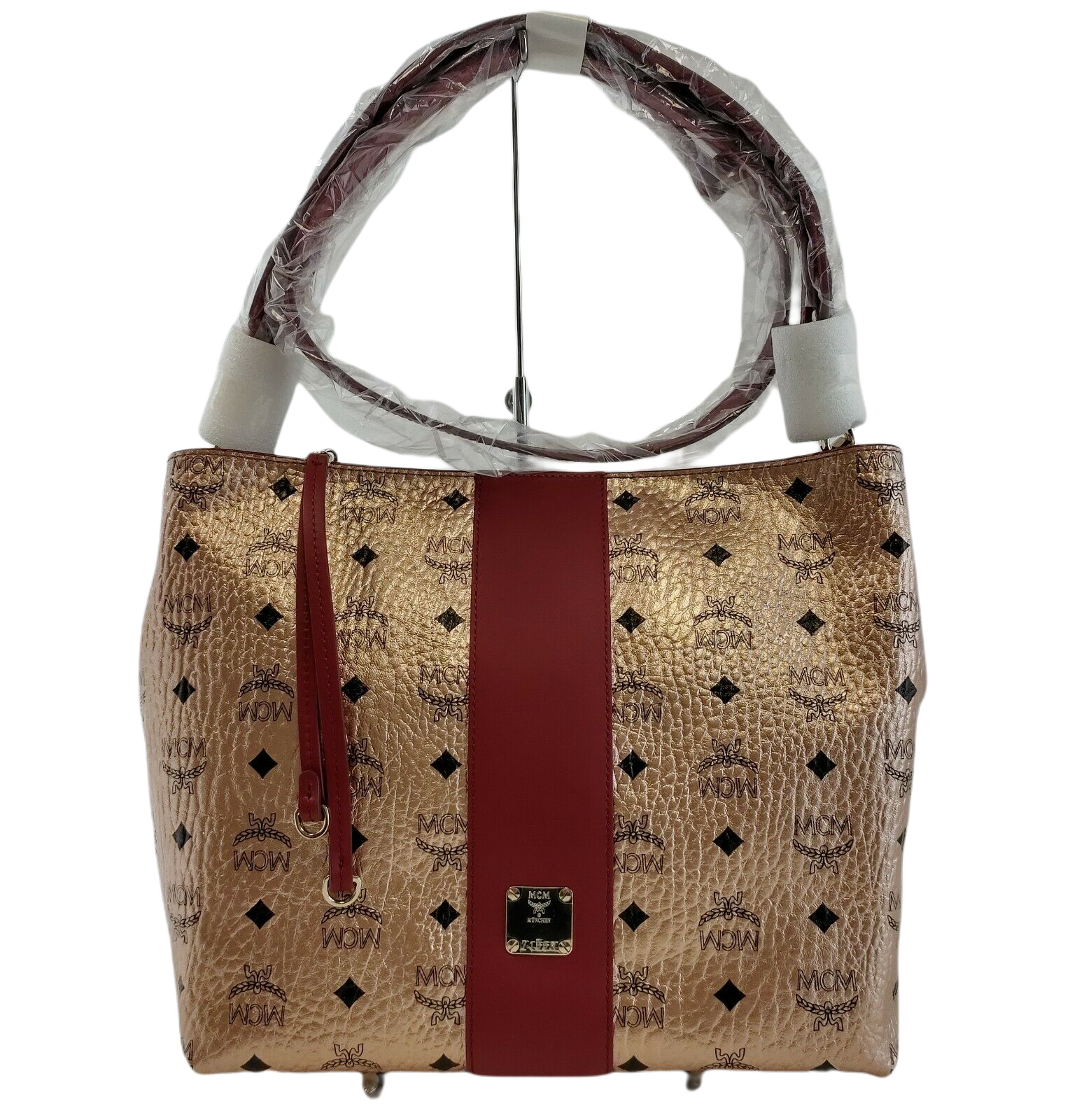 MCM Klara Champagne Gold Visetos Medium Hobo Crossbody Bag MWHBAFO01TC0011
