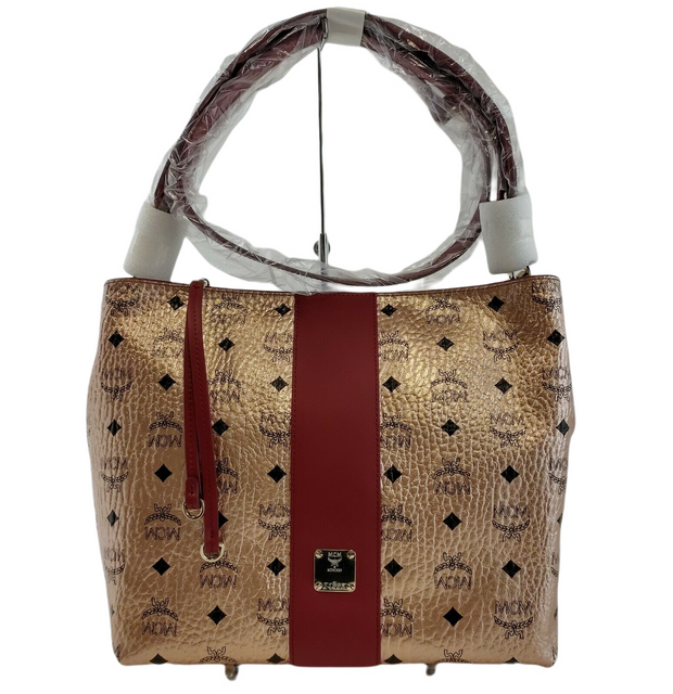 MCM Klara Champagne Gold Visetos Medium Hobo Crossbody Bag MWHBAFO01TC001