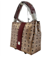 MCM Klara Champagne Gold Visetos Medium Hobo Crossbody Bag MWHBAFO01TC001