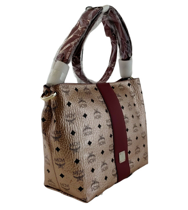 MCM Klara Champagne Gold Visetos Medium Hobo Crossbody Bag MWHBAFO01TC001