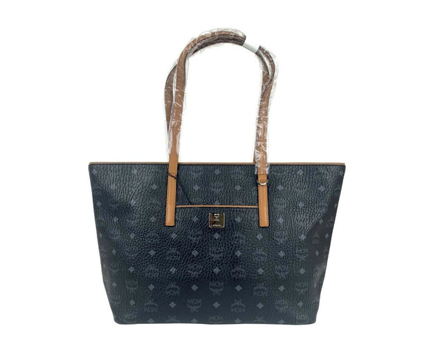 MCM Women's Black Monogram Visetos Medium Shopper Tote Bag MWPASVI07BK001