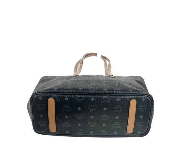 MCM Women's Black Monogram Visetos Medium Shopper Tote Bag MWPASVI07BK001