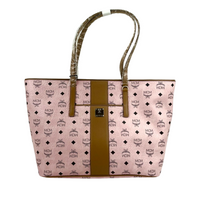MCM Women's Anya Pink Monogram Visetos Canvas Medium Shopper Tote MWPBAFO01PZ0011