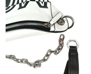 MCM Women's Black / White Contrast Leather Mini Crossbody Chain Bag MWR9ACL12WT001