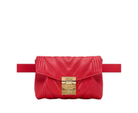 MCM Women's Patricia Red Quilted Leather Crossbody Belt Bag MWZ9APA83RU001 Red
