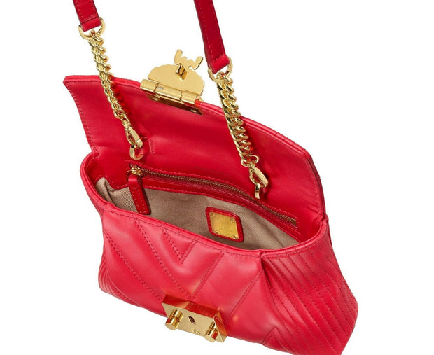 MCM Women's Patricia Red Quilted Leather Crossbody Belt Bag MWZ9APA83RU001