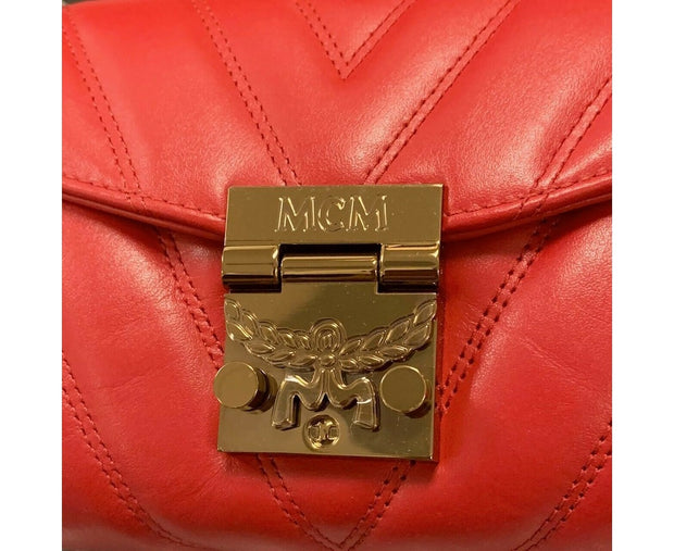 MCM Women's Patricia Red Quilted Leather Crossbody Belt Bag MWZ9APA83RU001
