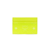 MCM Women's Neon Yellow Visetos Coated Canvas Card Case Holder MXA9AVI72YN0012
