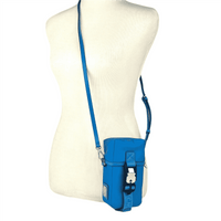 MCM Women's Blue Nylon Mini Flap Pouch Shoulder Waist Bag MXZ9SNX43HI0015