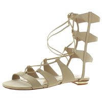 Erlina Womens Strappy Lace Up Gladiator Sandals Oyster