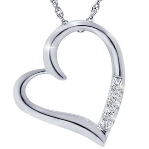 VS Diamond Pendant Heart Shape Necklace in White, Yellow, or Rose Gold Lab Grown