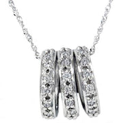 1/2Ct Real Round Cut Diamond Pendant Solid 14K White Gold Women's Pave 18" Chain