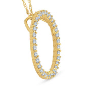 Yellow Gold 1/2ct Circle Of Life Lab Grown Diamond Pendant Necklace (3/4'' tall)