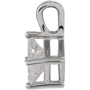 1/2 Ct Princess Cut Solitaire Diamond Pendant 14K White Gold Enhanced