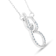 Diamond "B" Initial Pendant 18" Necklace 14K White Gold
