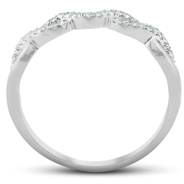 Countour Infinity Diamond Guard Engagement Wedding Ring Enhancer 10k White Gold