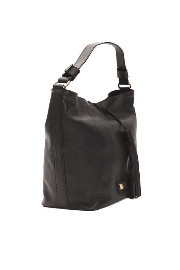 Pompei Donatella Black Leather Shoulder Women's Bag