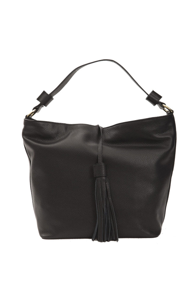 Pompei Donatella Black Leather Shoulder Women's Bag