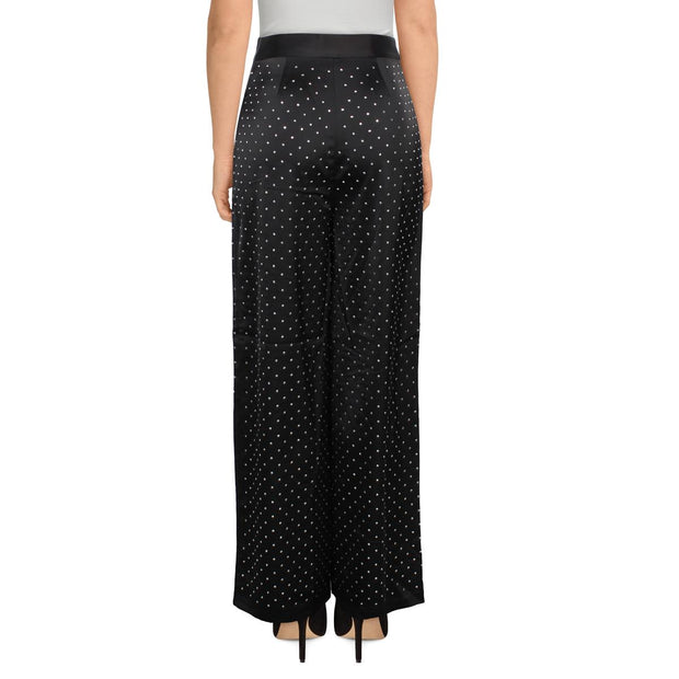 Womens Studded Party Wide Leg Pants