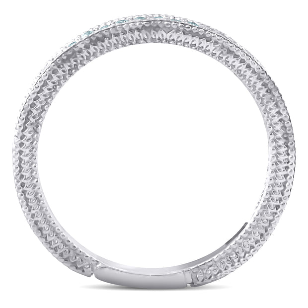 Diamond Wedding Ring 1/5ctw Womens Stackable Diamond Band 10k White Gold