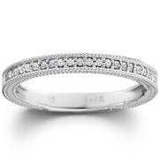 Diamond Wedding Ring 1/5ctw Womens Stackable Diamond Band 10k White Gold