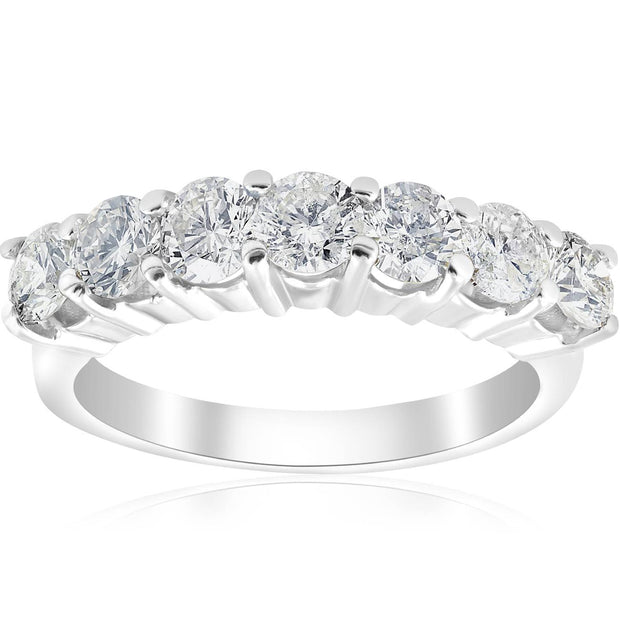 1 3/4 ct Brilliant Cut Diamond 7 Stone Engagement Wedding Ring 14k White Gold