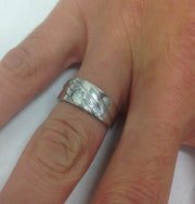 1/6 Ct Men's Diamond Wedding Channel Set Ring 10K White Gold High Polished