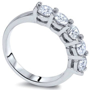 3/4ct Diamond 5-Stone Wedding Anniversary 14K White
