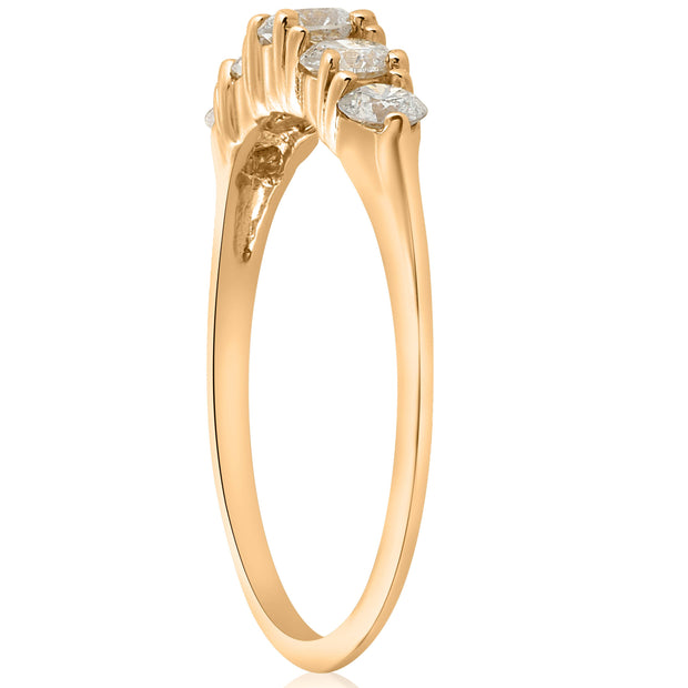 1 ct TDW 5-Stone Graduated Diamond Anniversary Engagement Ring 14k Yellow Gold