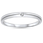 2.5mm Solitaire Diamond Wedding Promise Engagagement Ring 14K