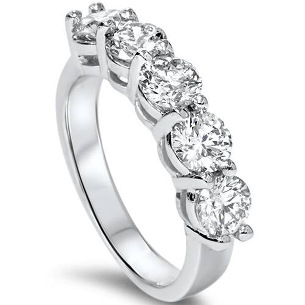 2ct Real Round Solitaire Diamond Wedding Anniversary 14K White Gold Ring