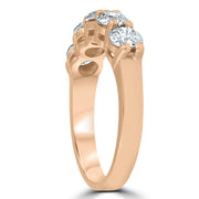 2 Ct Five Stone Diamond Wedding Ring Anniversary Womens Band 14k Rose Gold