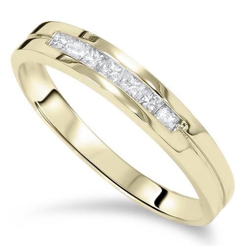 3/8ct Princess Cut Diamond Ring 14K Yellow Gold