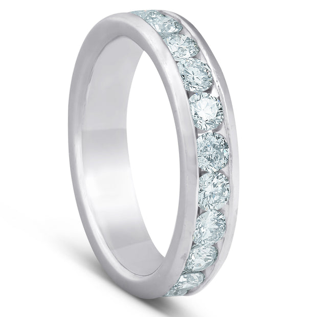 G/VS 1ct Lab Grown Diamond Wedding Ring Platinum Channel Set Eco Friendly